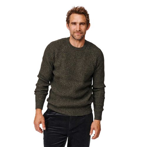 Aubin Ray Lambswool Fisherman Rib Crew